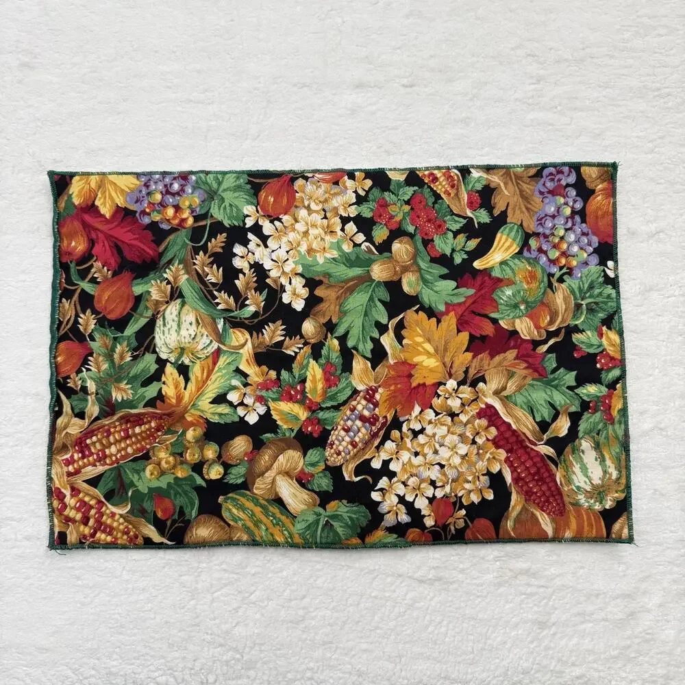 Handmade Fabric Placemats Autumn Harvest Fall Thanksgiving Dining Table Decor